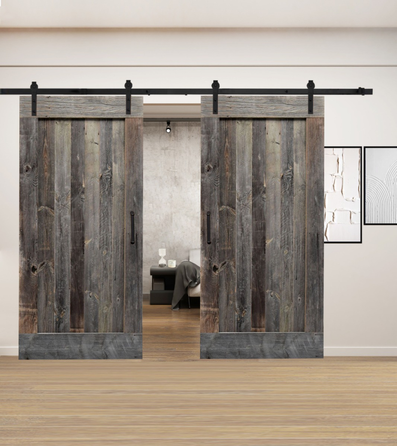 Dubbele Loftdeuren Barnwood Grijs