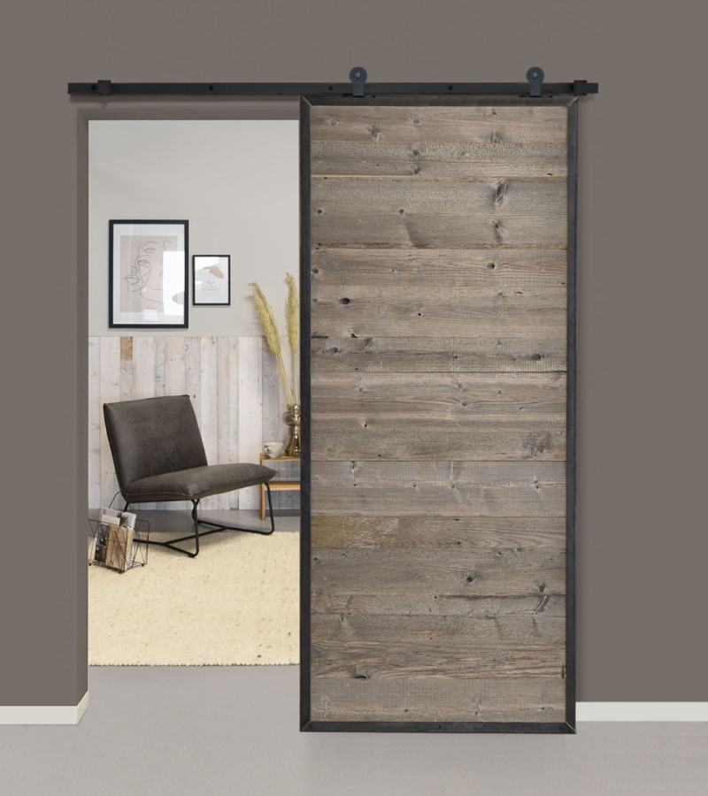 Loftdeur Barnwood  Raw Steel - Grijs