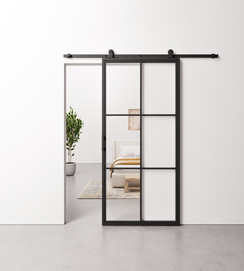 Schuifdeur Staal en Glas 6 vaks