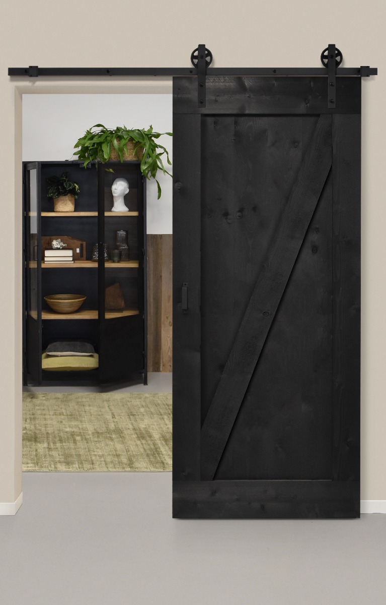 zwarte schuifdeur